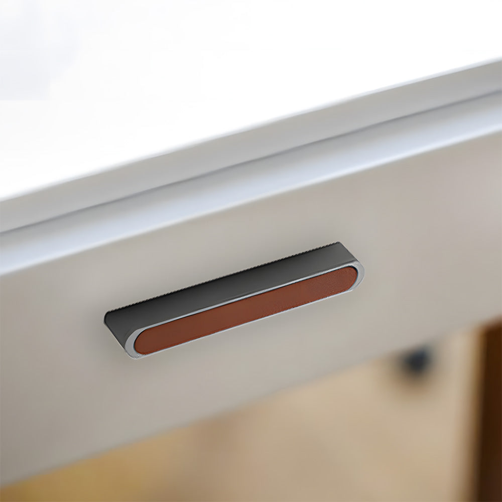 Modern Two-tone Leather Dresser Drawer Pulls