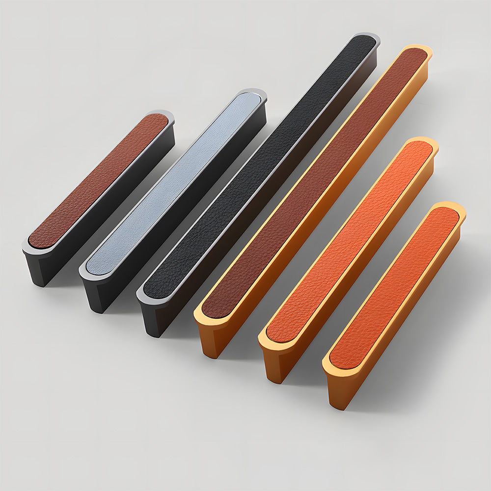 Modern Two-tone Leather Dresser Drawer Pulls