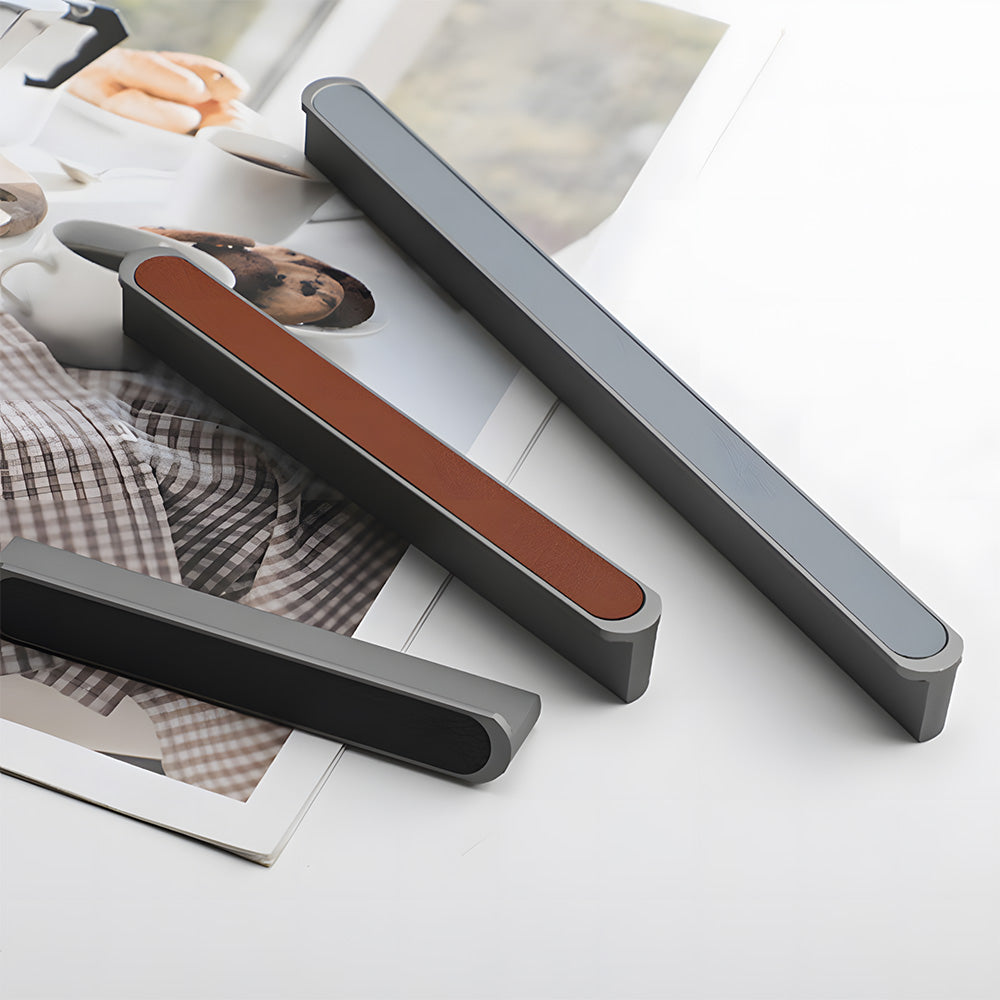 Modern Two-tone Leather Dresser Drawer Pulls