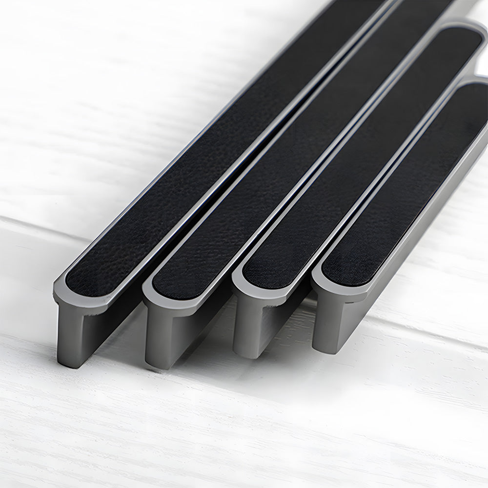 Modern Two-tone Leather Dresser Drawer Pulls