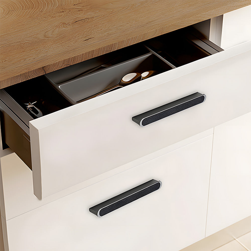 Modern Two-tone Leather Dresser Drawer Pulls