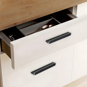 Modern Two-tone Leather Dresser Drawer Pulls