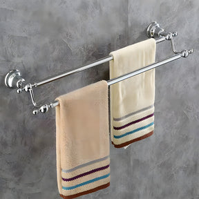 Traditional Chrome Wall Mounted Bathroom Towel Rack Shelf with Towel Rail