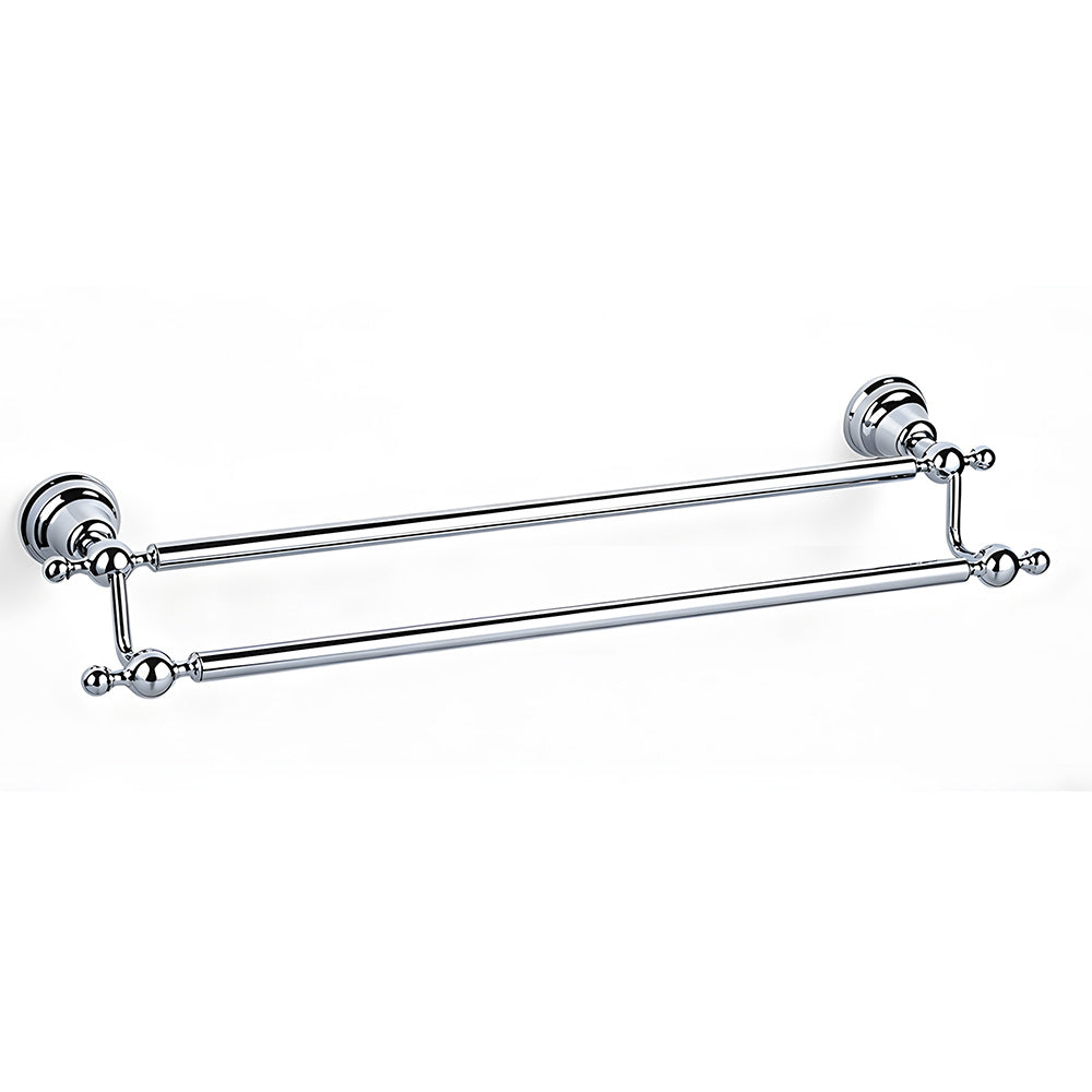 Traditional Chrome Wall Mounted Bathroom Towel Rack Shelf with Towel Rail