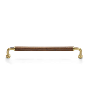 Retro Solid Brass and Wood Cabinet Pulls For Kitchen