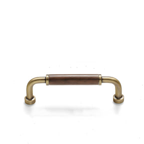 Retro Solid Brass and Wood Cabinet Pulls For Kitchen