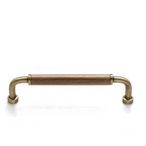 Retro Solid Brass and Wood Cabinet Pulls For Kitchen