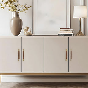 Retro Solid Brass and Wood Cabinet Pulls For Kitchen