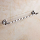 Traditional Chrome & Ceramic Wall Mounted Bathroom Towel Rack Rail