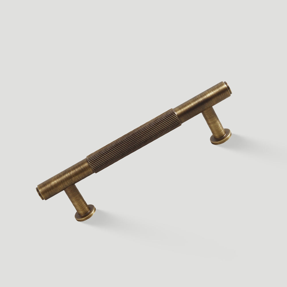Retro Aged Bronze Lined Brass Cabinet Handles