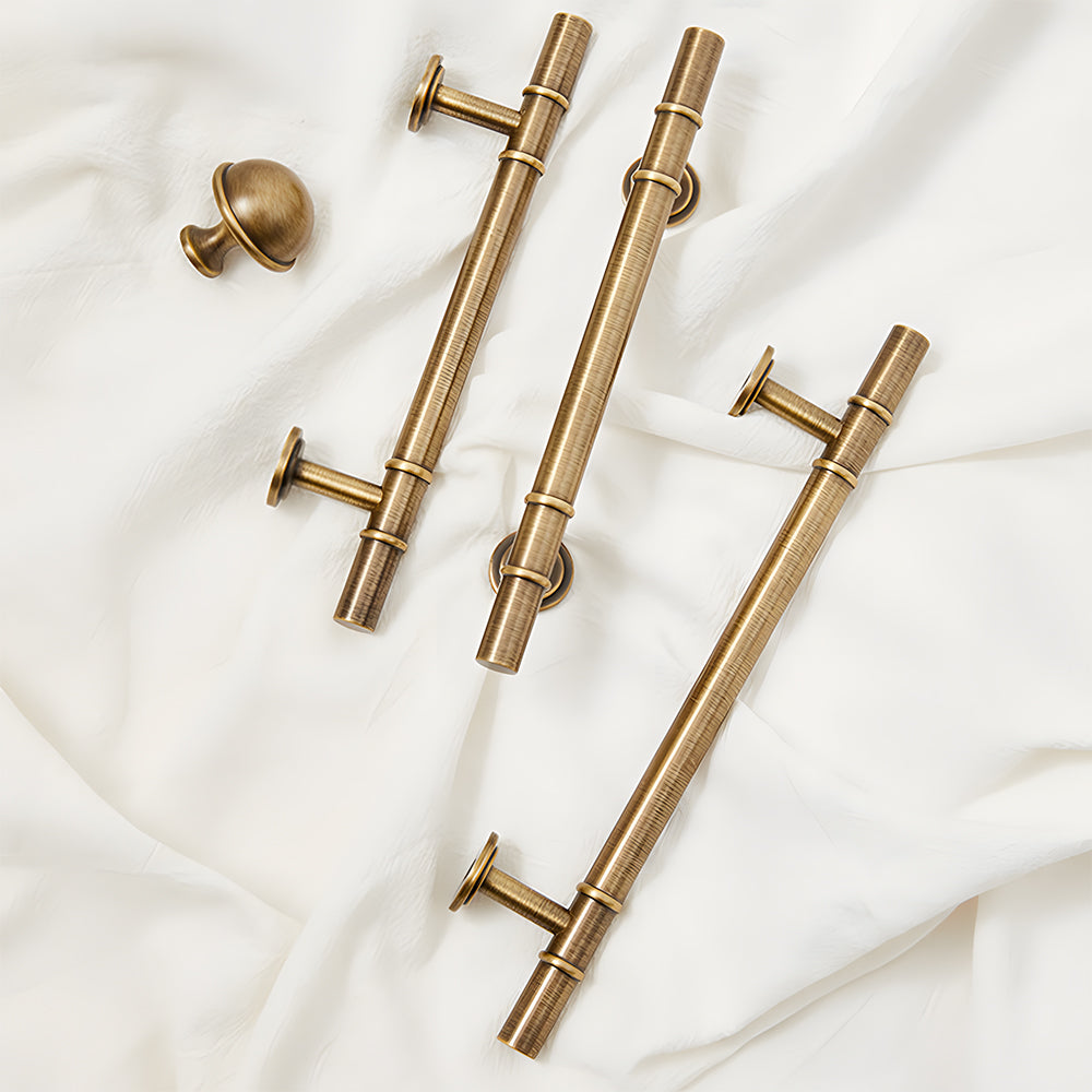 Art Deco Solid Brass Kitchen Cabinet Handles