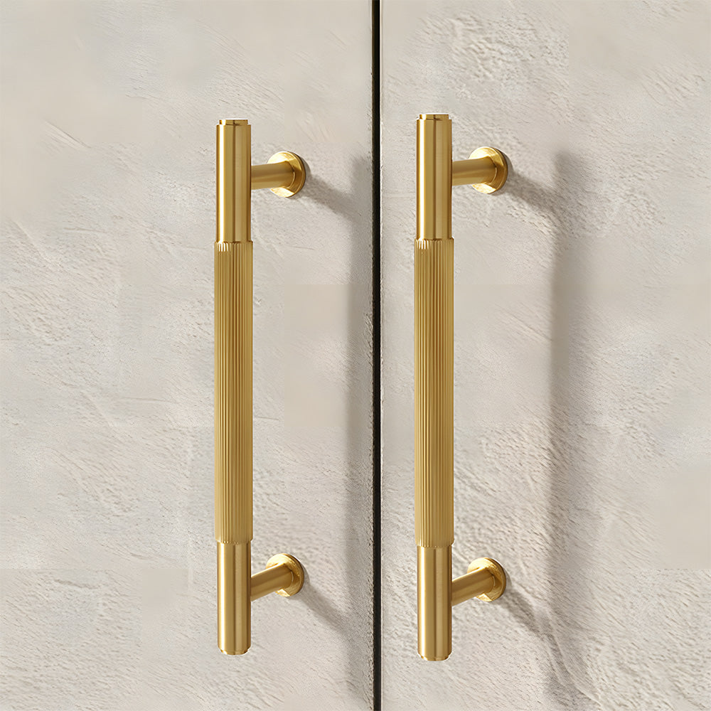 Retro Aged Bronze Lined Brass Cabinet Handles