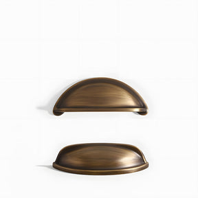 Vintage Solid Brass Shell Cup Pulls For Kitchen