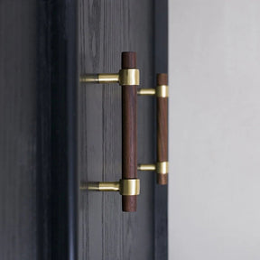 Wooden Cabinet Handles With Brass Base