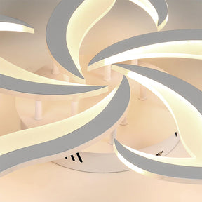 Contemporary Flower Shape Iron Living Room LED Ceiling Light
