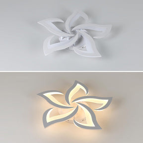 Contemporary Flower Shape Iron Living Room LED Ceiling Light