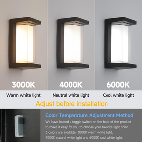 IP65 Waterproof Square Outdoor Wall Lamp for Patio Front Door Backyard
