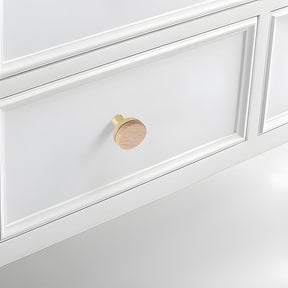 Round Wood Zinc Alloy Cabinet Wardrobe Door Handles