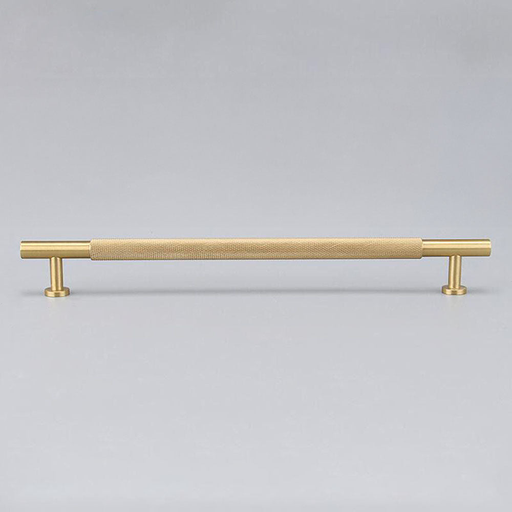 Modern Brass Knurled Handles for Kitchen Cabinets