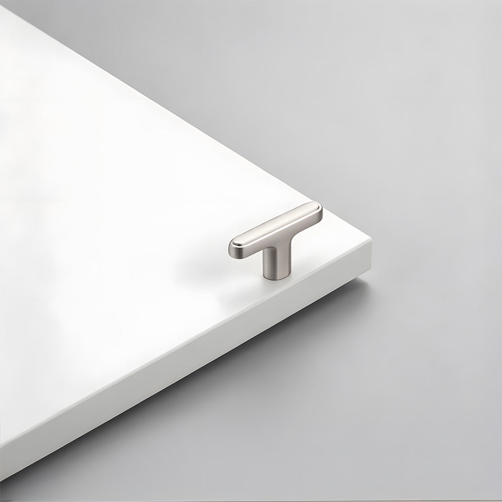 Modern Zinc Alloy T Bar Knobs & Grooved Bar Cabinet Pulls