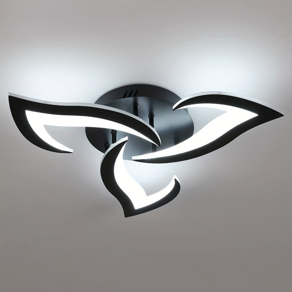 Contemporary Flower Shape Iron Living Room LED Ceiling Light