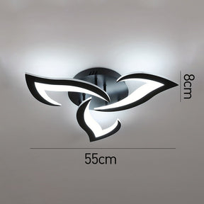 Contemporary Flower Shape Iron Living Room LED Ceiling Light