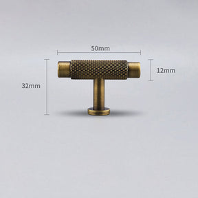 Modern Brass Knurled Handles for Kitchen Cabinets