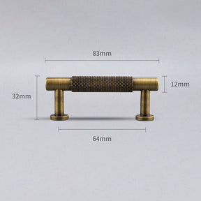 Modern Brass Knurled Handles for Kitchen Cabinets