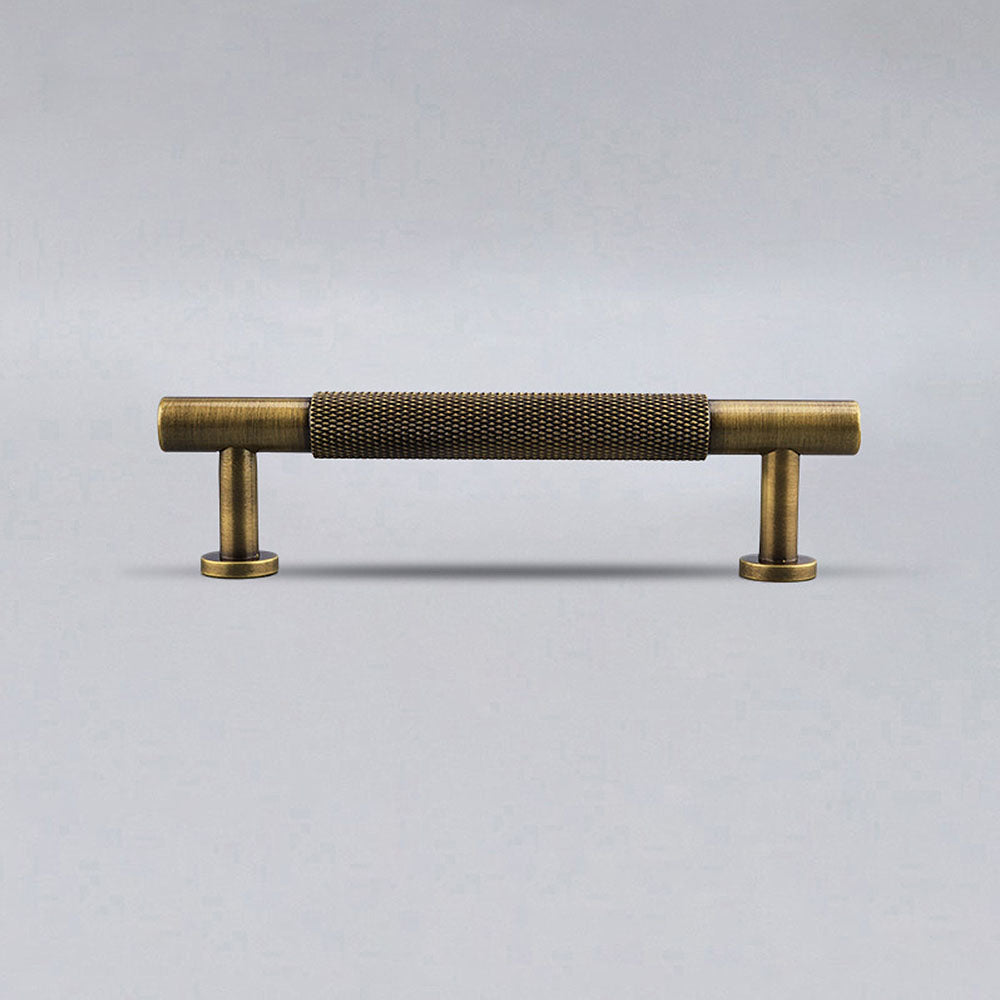 Modern Brass Knurled Handles for Kitchen Cabinets