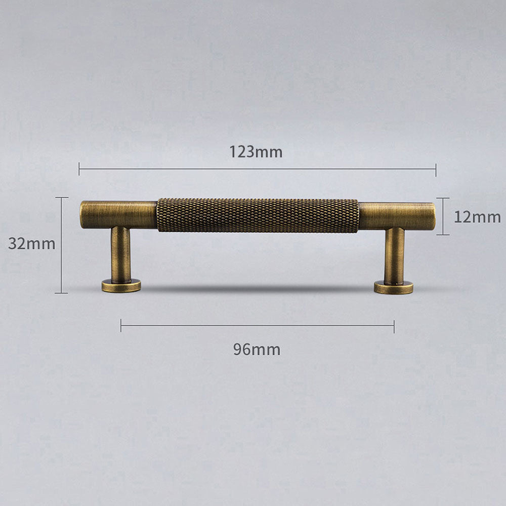 Modern Brass Knurled Handles for Kitchen Cabinets