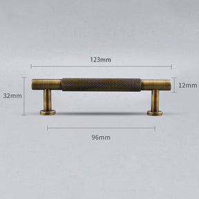 Modern Brass Knurled Handles for Kitchen Cabinets