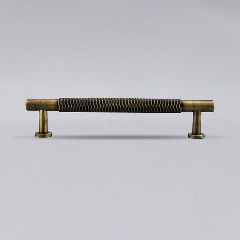 Modern Brass Knurled Handles for Kitchen Cabinets