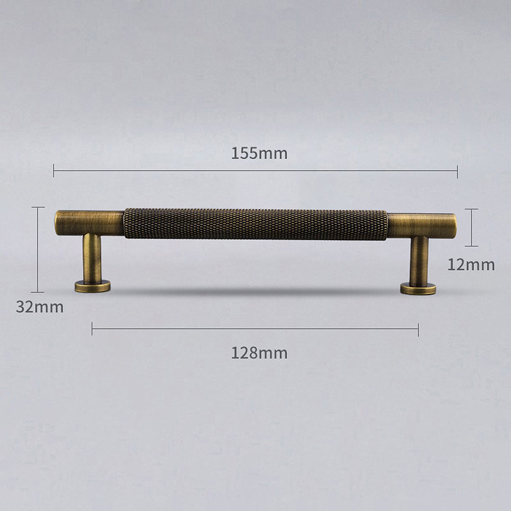 Modern Brass Knurled Handles for Kitchen Cabinets