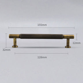 Modern Brass Knurled Handles for Kitchen Cabinets