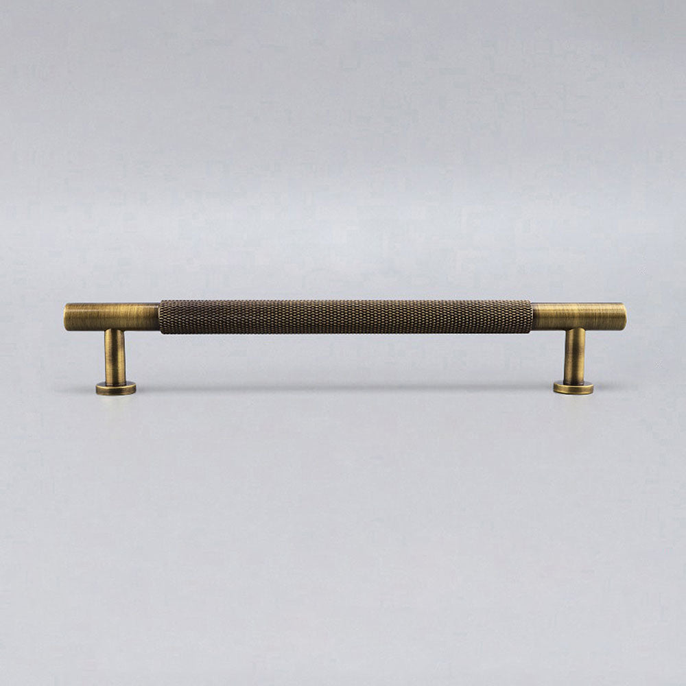 Modern Brass Knurled Handles for Kitchen Cabinets