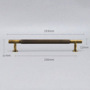 Modern Brass Knurled Handles for Kitchen Cabinets