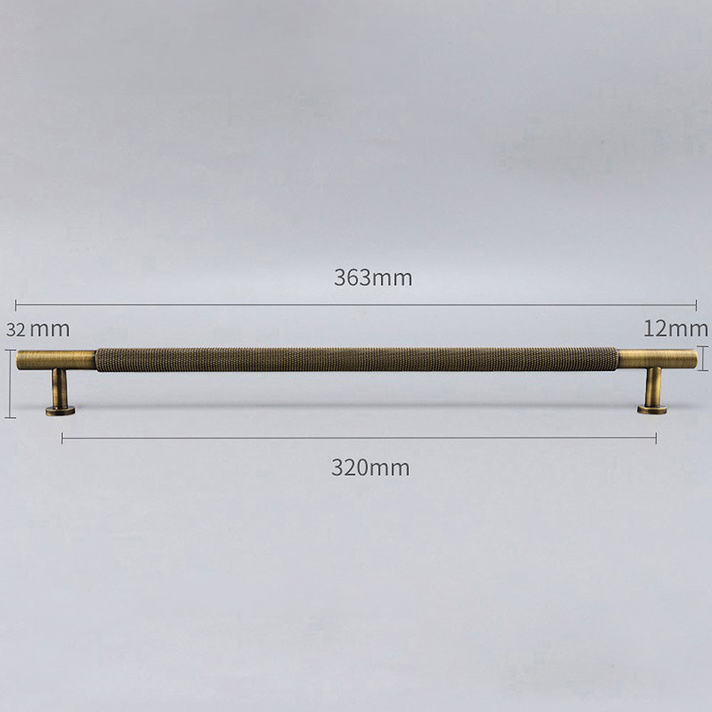 Modern Brass Knurled Handles for Kitchen Cabinets