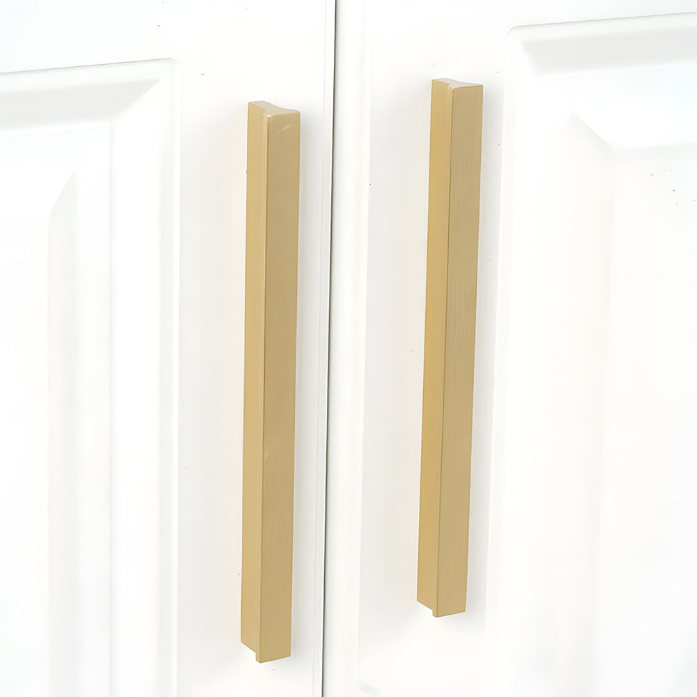 brass gold edge handles white furniture