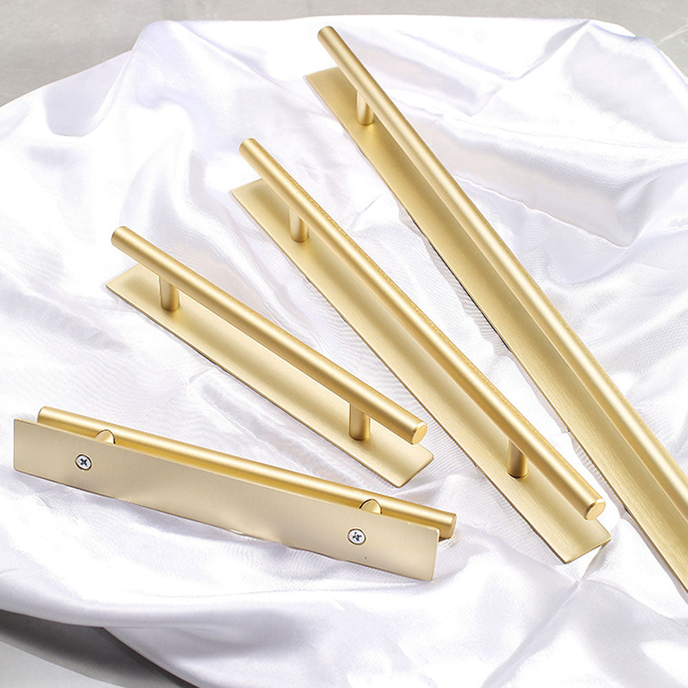 Brass Gold Door Cabinet Pulls with Backplate