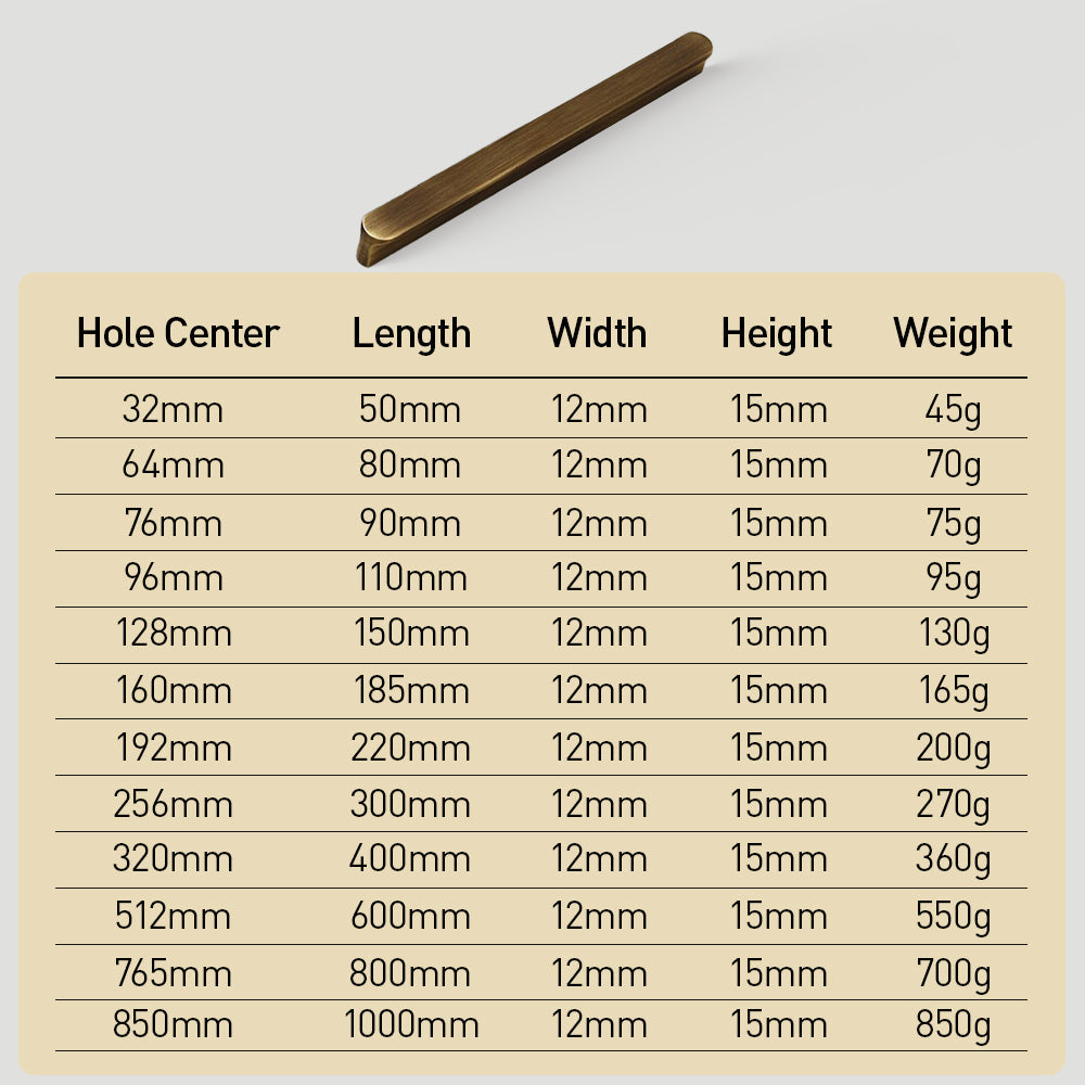 Simple Bronze Brass Cabinet Handles For Kitchen