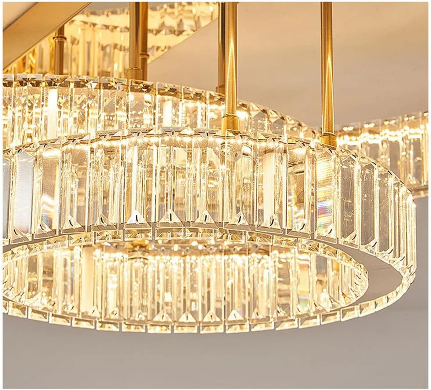 Luxury LED Crystal Ring Ceiling Light for Living Room Bedroom