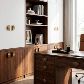 Vintage Brass Textured Semi Circle Cabinet Handles