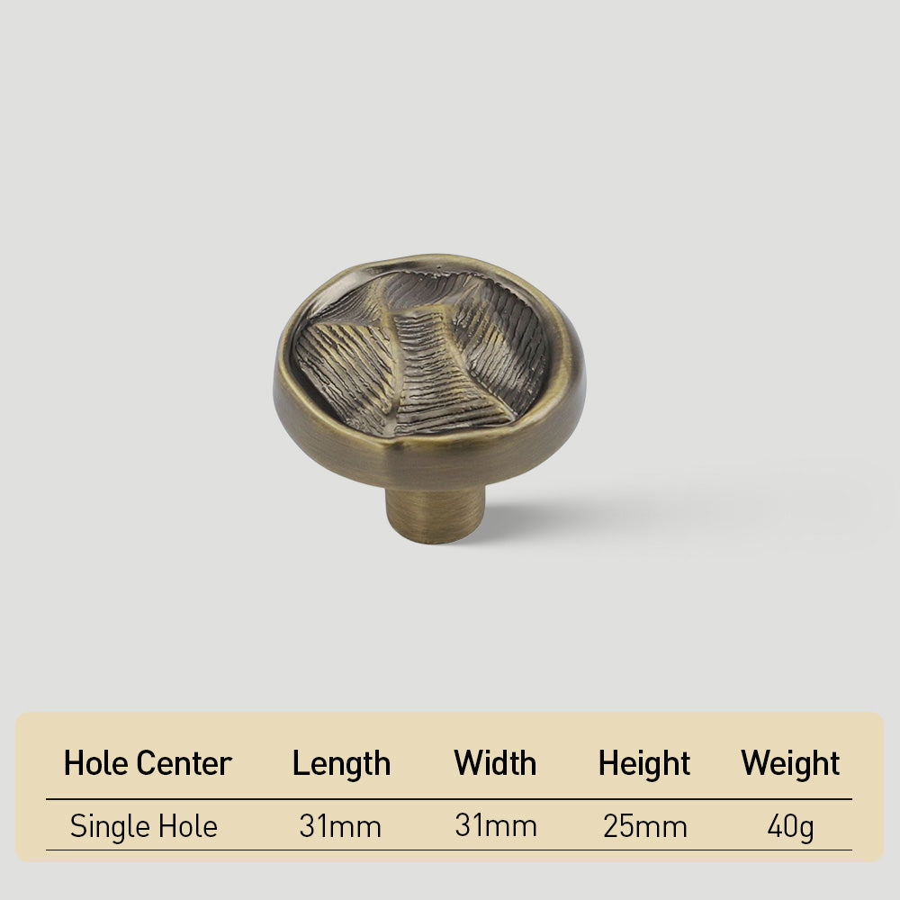 Organic Round Textured Zinc Alloy Cabinet Knobs
