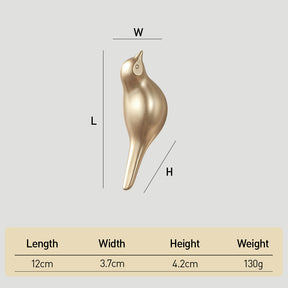 Decorative Bird Shaped Resin Wall Hook