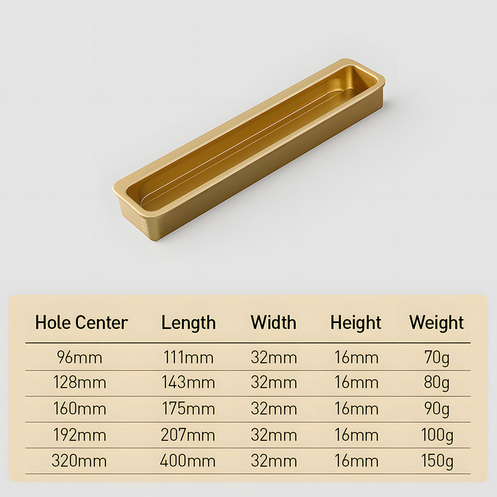 Modern Slotted Recessed Concealed Cabinet Handles
