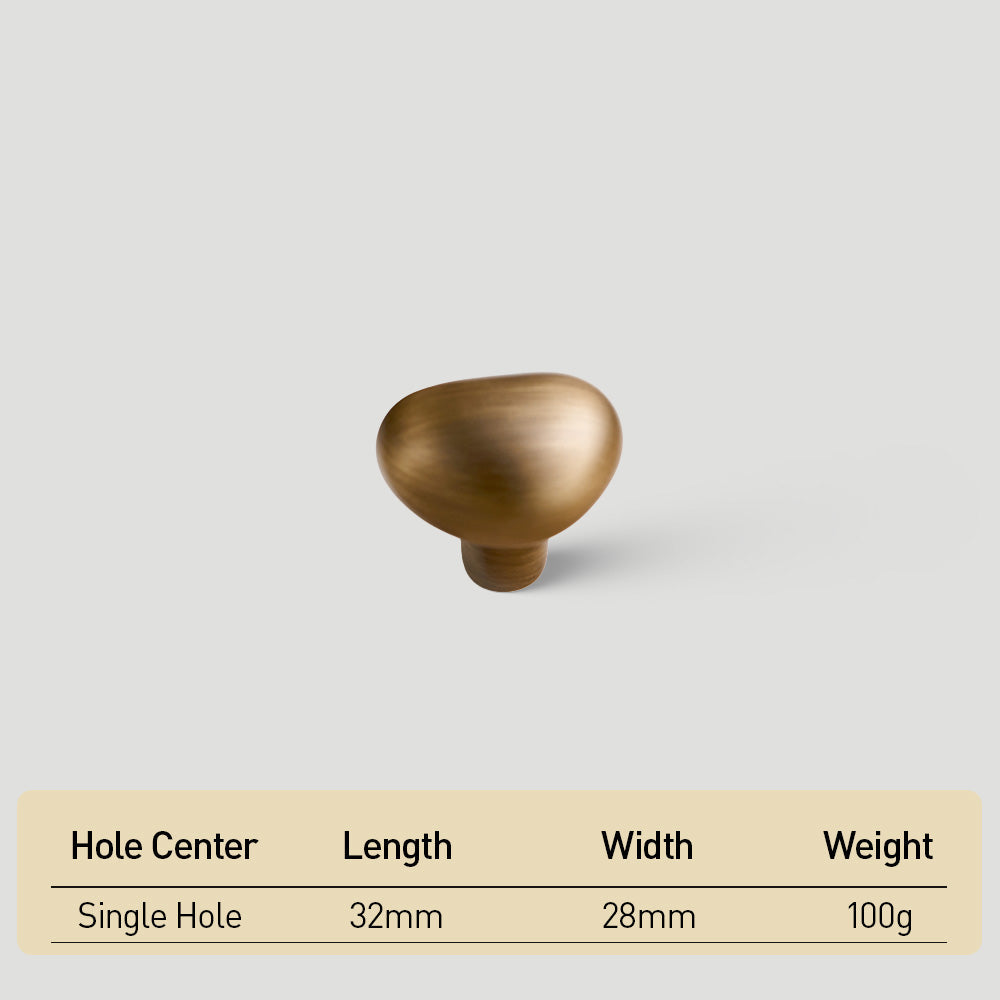 Organic Pebble Brushed Mushroom Cupboard Knobs