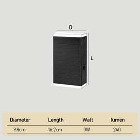 Black IP65 Solar Powered Up Down Outdoor Wall Light