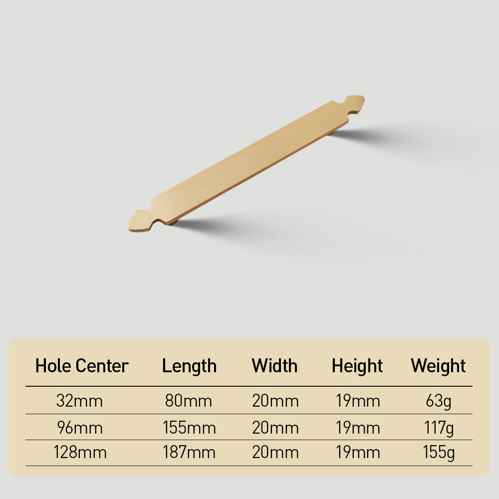 Nordic Style Brass Gold Cabinet Handles