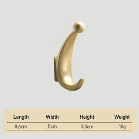 Modern Curved Zinc Alloy Wall Mounted Wall Hooks
