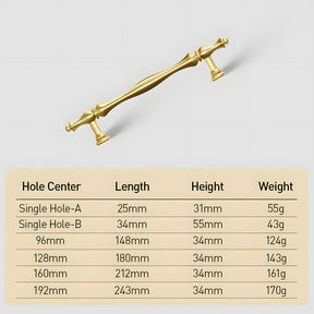 French Style Solid Brass Cabinet Drawer Handles